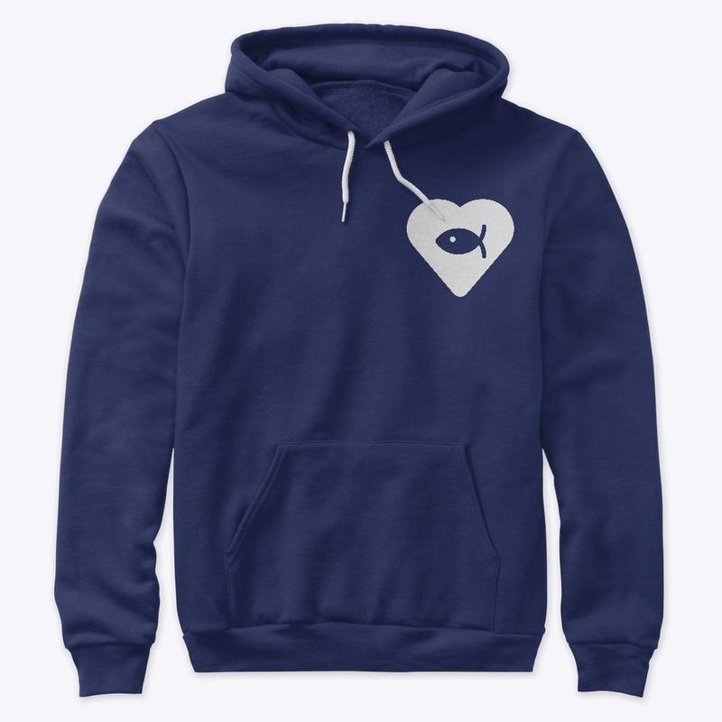 hoddie with fish heart